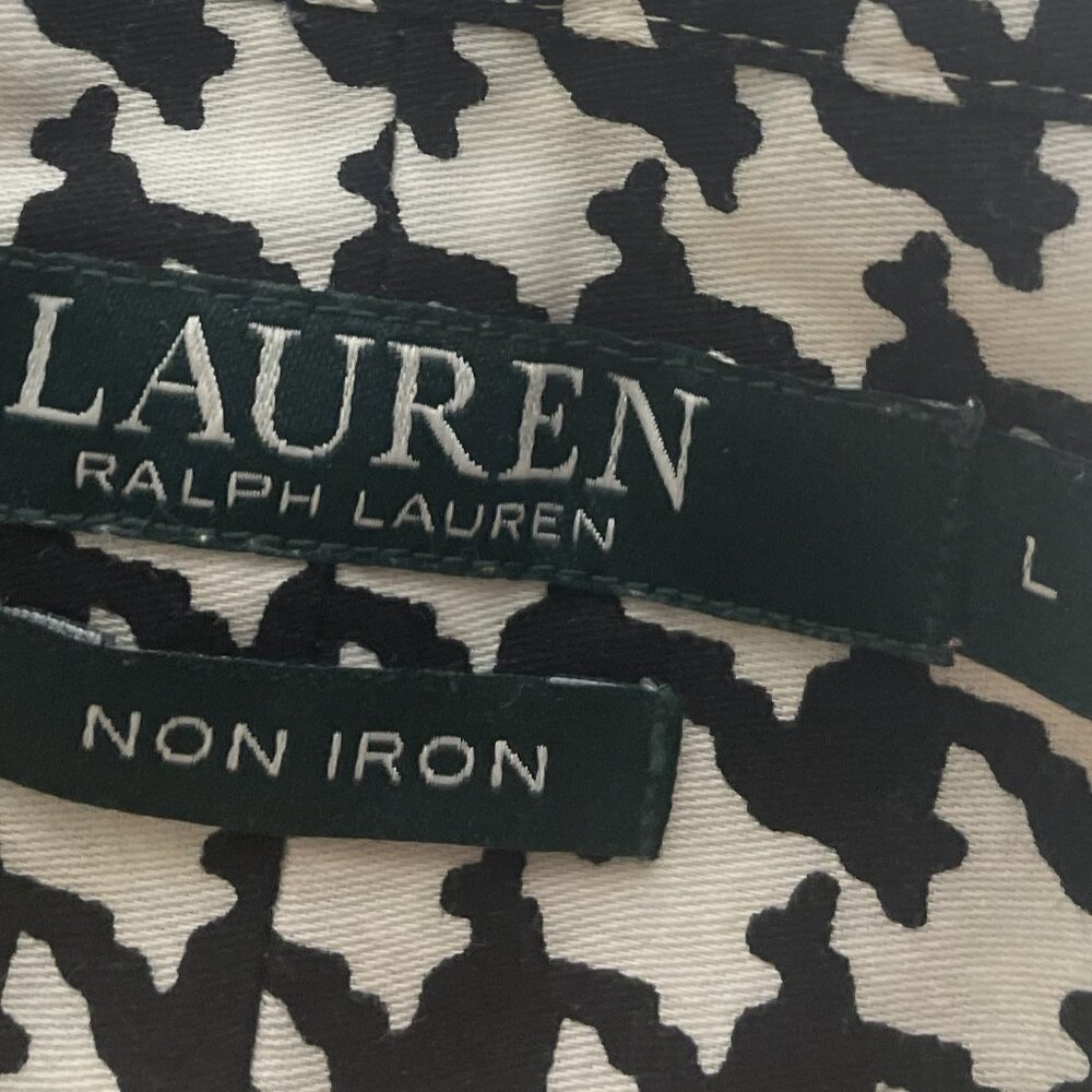TF7009- Lauren Ralph Lauren Houndstooth Shirt Large – Classic Button-Down - Picture 2 of 6